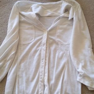 almost famous white long sleeve button up